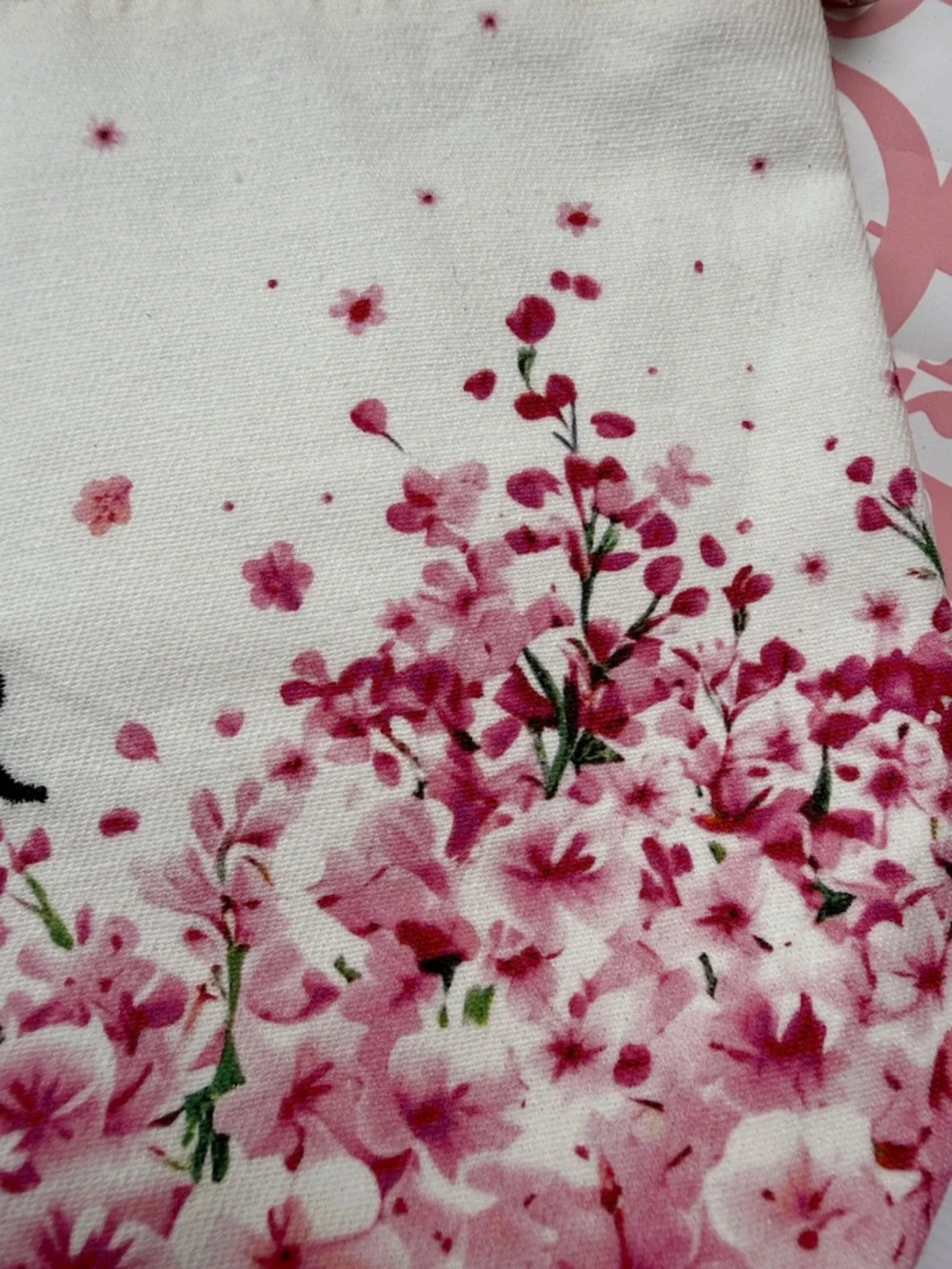 Miss Dior White & Pink Floral Cosmetic Pouch  Dior Bloom Makeup Fabric Pouch